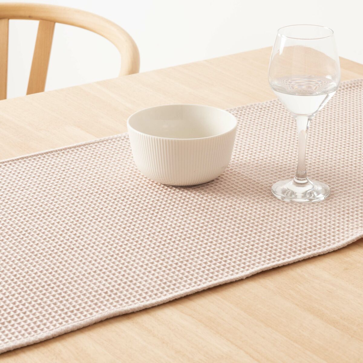 Bordslöpare Belum Waffle Ljusrosa 45 x 140 cm - 2