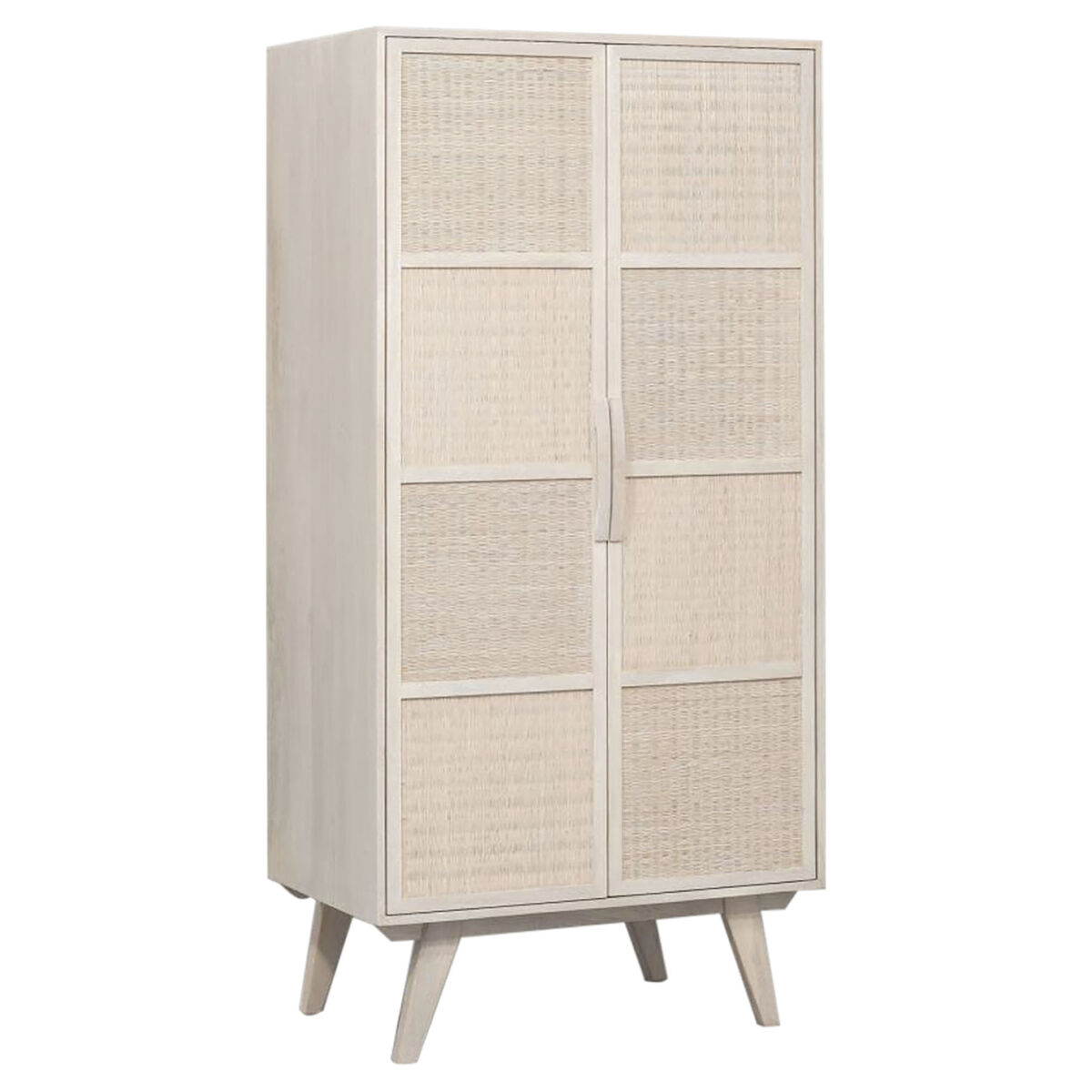 Skänk Home ESPRIT Vit Rattan Mangoträ 87 x 55 x 178 cm
