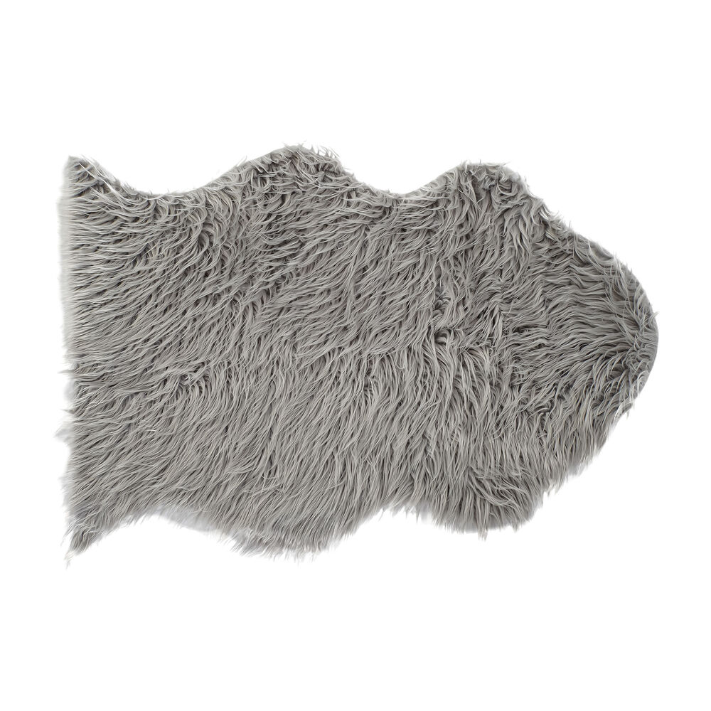 Matta DKD Home Decor Grå Med hår 60 x 90 x 2 cm