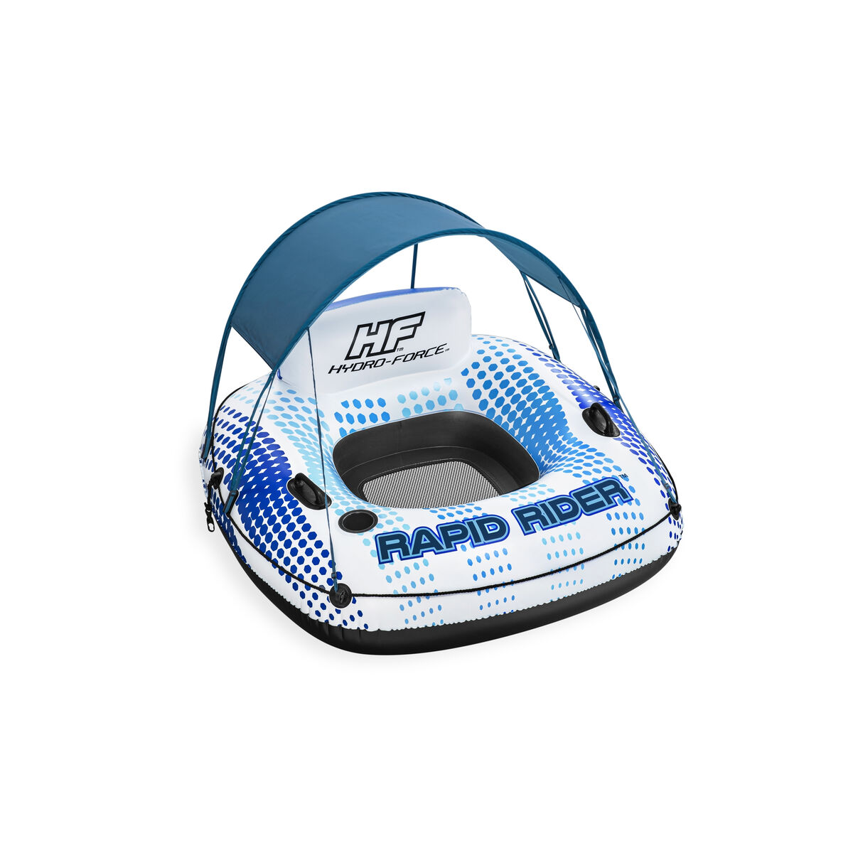 Bestway Uppblåsbara Ring med Handtag Rapid Rider med Parasoll D137 cm Strand och Pool 43725 - 13