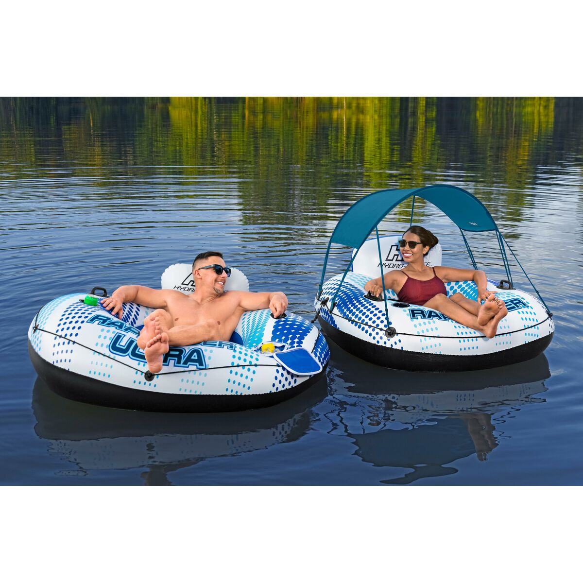 Bestway Uppblåsbart Hjul med Handtag Rapid Rider med Kylare 165x148 cm Strand och Pool 43726 - 3