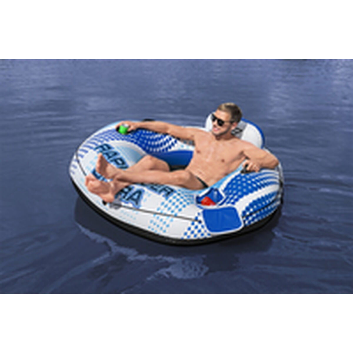 Bestway Uppblåsbart Hjul med Handtag Rapid Rider med Kylare 165x148 cm Strand och Pool 43726 - 11