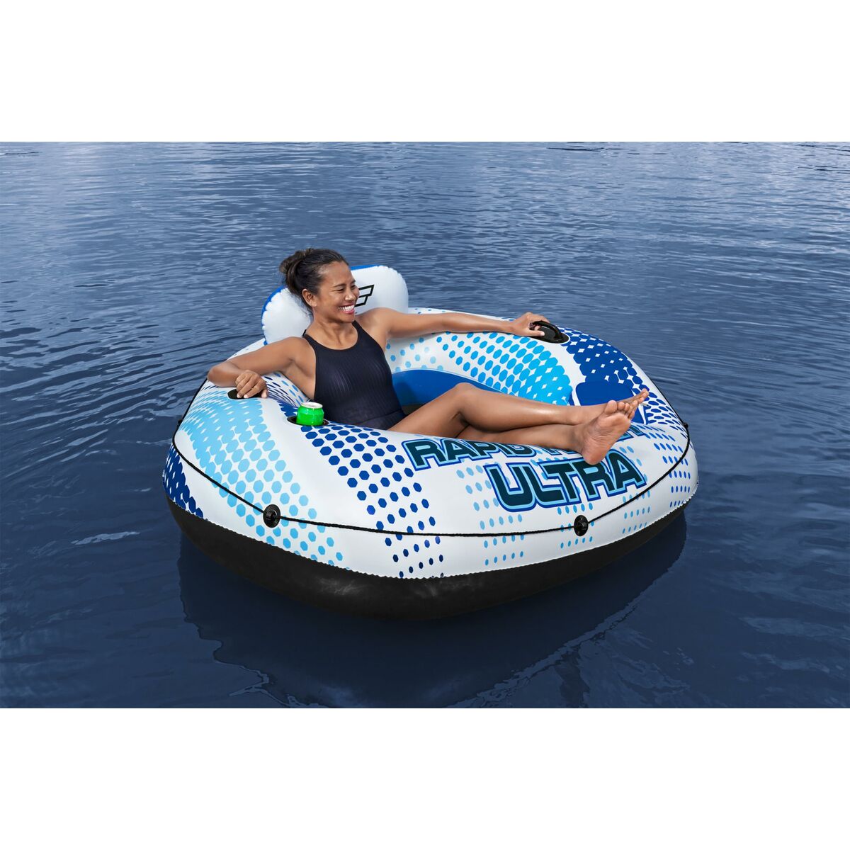 Bestway Uppblåsbart Hjul med Handtag Rapid Rider med Kylare 165x148 cm Strand och Pool 43726 - 2