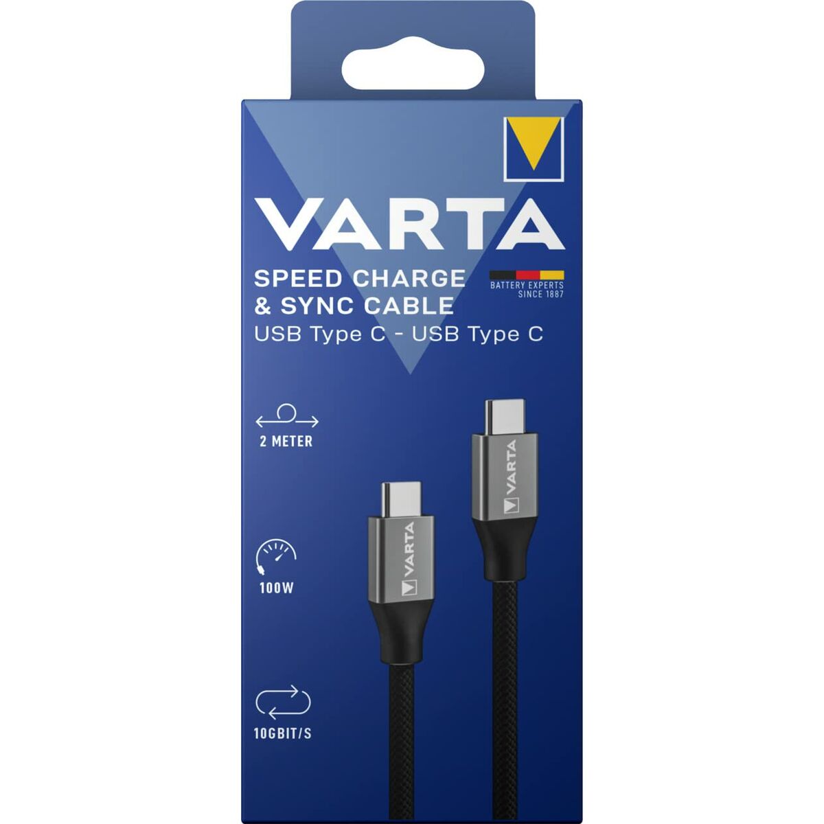 USB-C-kabel Varta 2 m Svart - 2