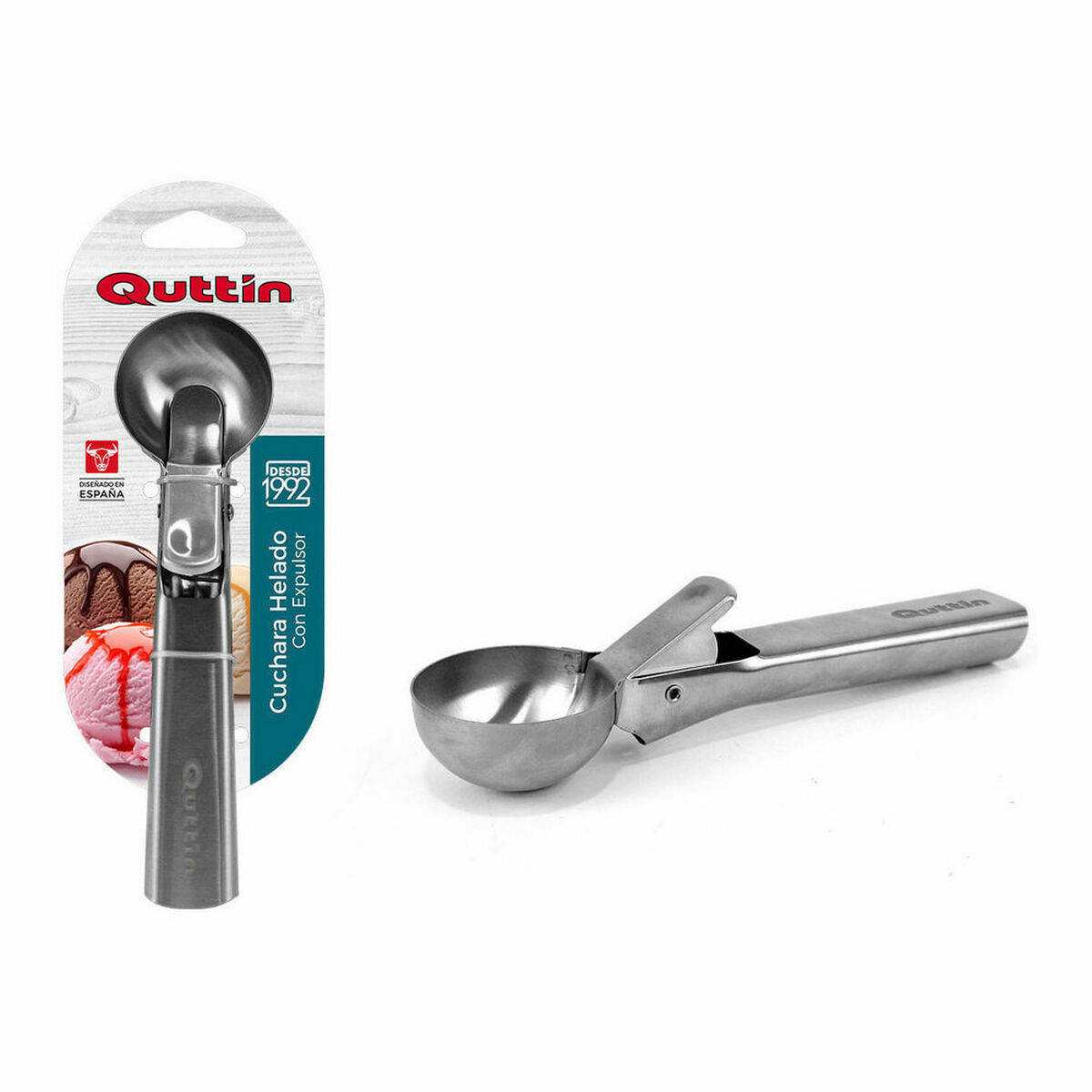 Glassked Quttin 62955 Rostfritt stål Silvrig 18 x 5 x 4 cm (12 antal) - 2