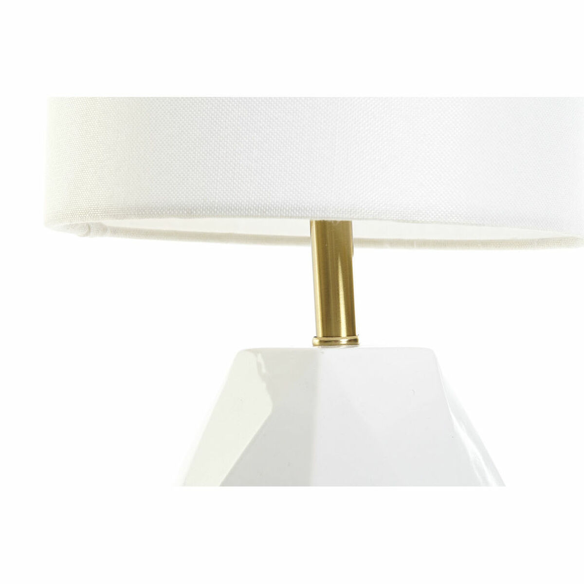 Bordslampa DKD Home Decor Vit Polyester Metall Keramik 220 V Gyllene 50 W (20 x 20 x 37 cm) - 5
