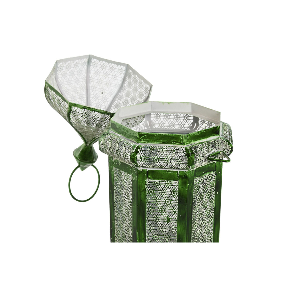 Lyktor Home ESPRIT Grön Metall Orientalisk 23 x 23 x 57 cm (2 Delar) - 2
