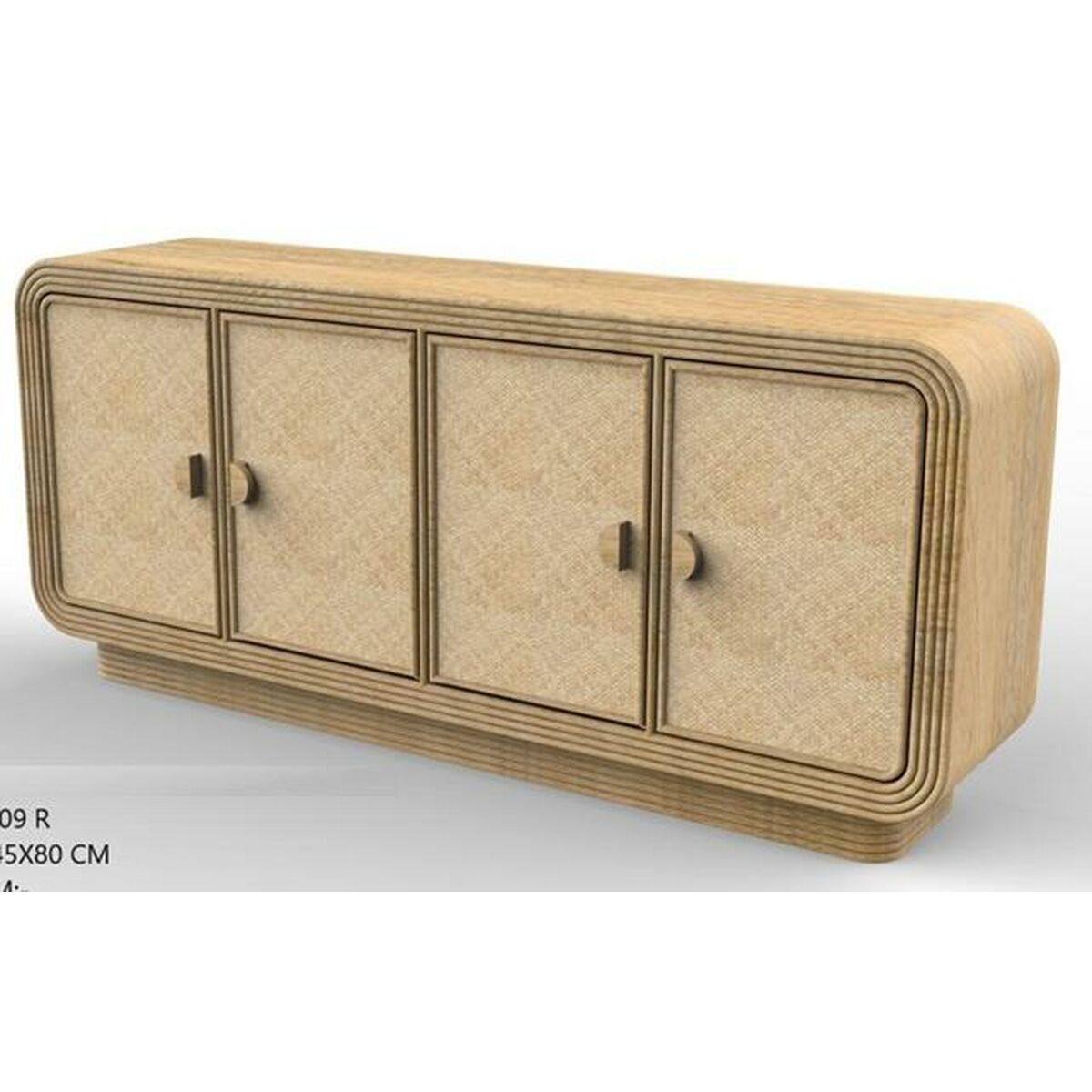 Skänk Home ESPRIT Trä Rattan 180 x 45 x 80 cm