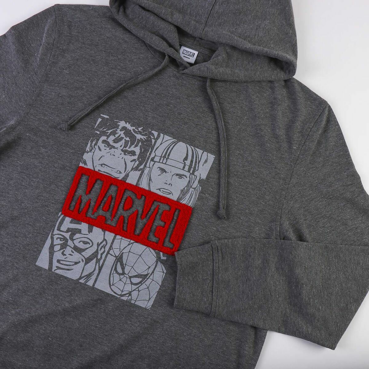 Tröja med huva Herr Marvel Grå Mörkgrå - 2