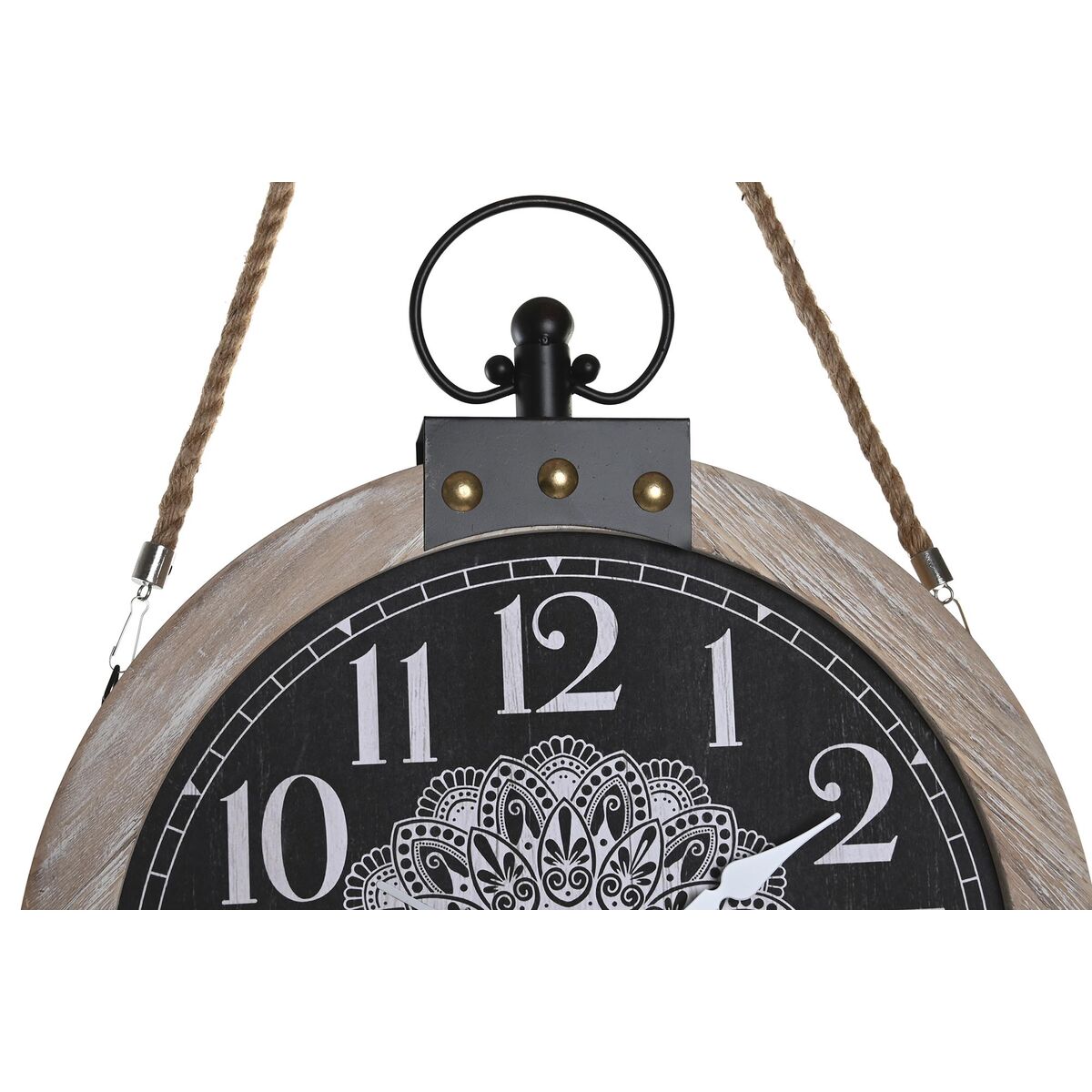 bordsklocka DKD Home Decor Vit Svart Mandala (2 antal) - 2