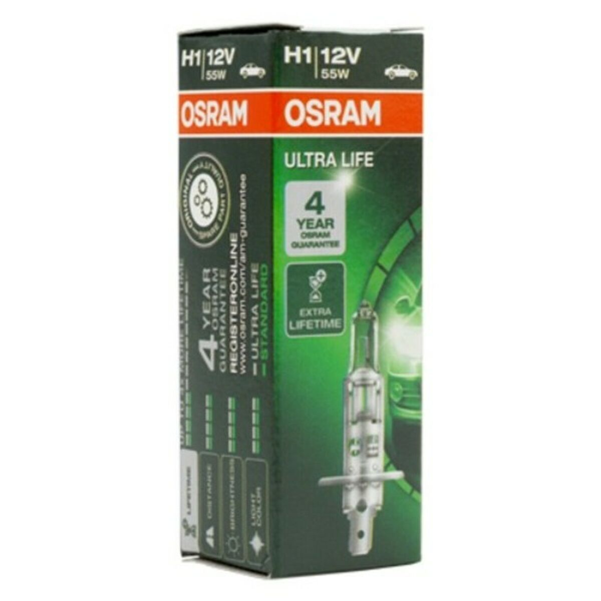 Glödlampa för bil Osram 64150ULT H1 12V 55W 3200K - 5