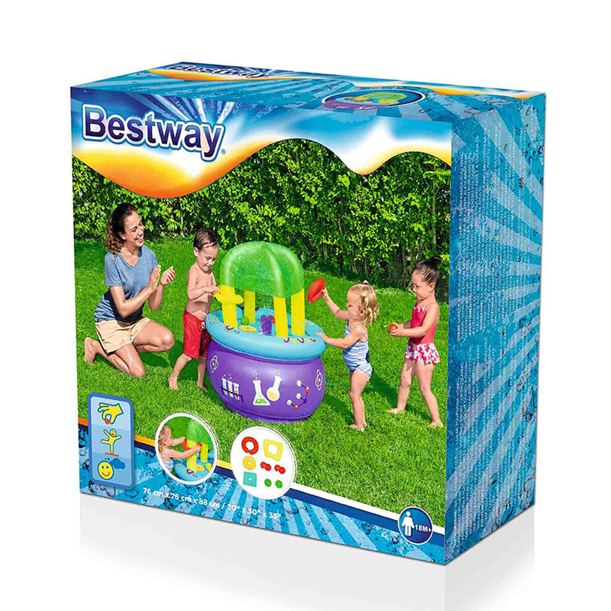 Bestway Lärtabell Spel Uppblåsbar 76x76x88 cm +18 Månader Inomhus och Trädgård 52573 - 10