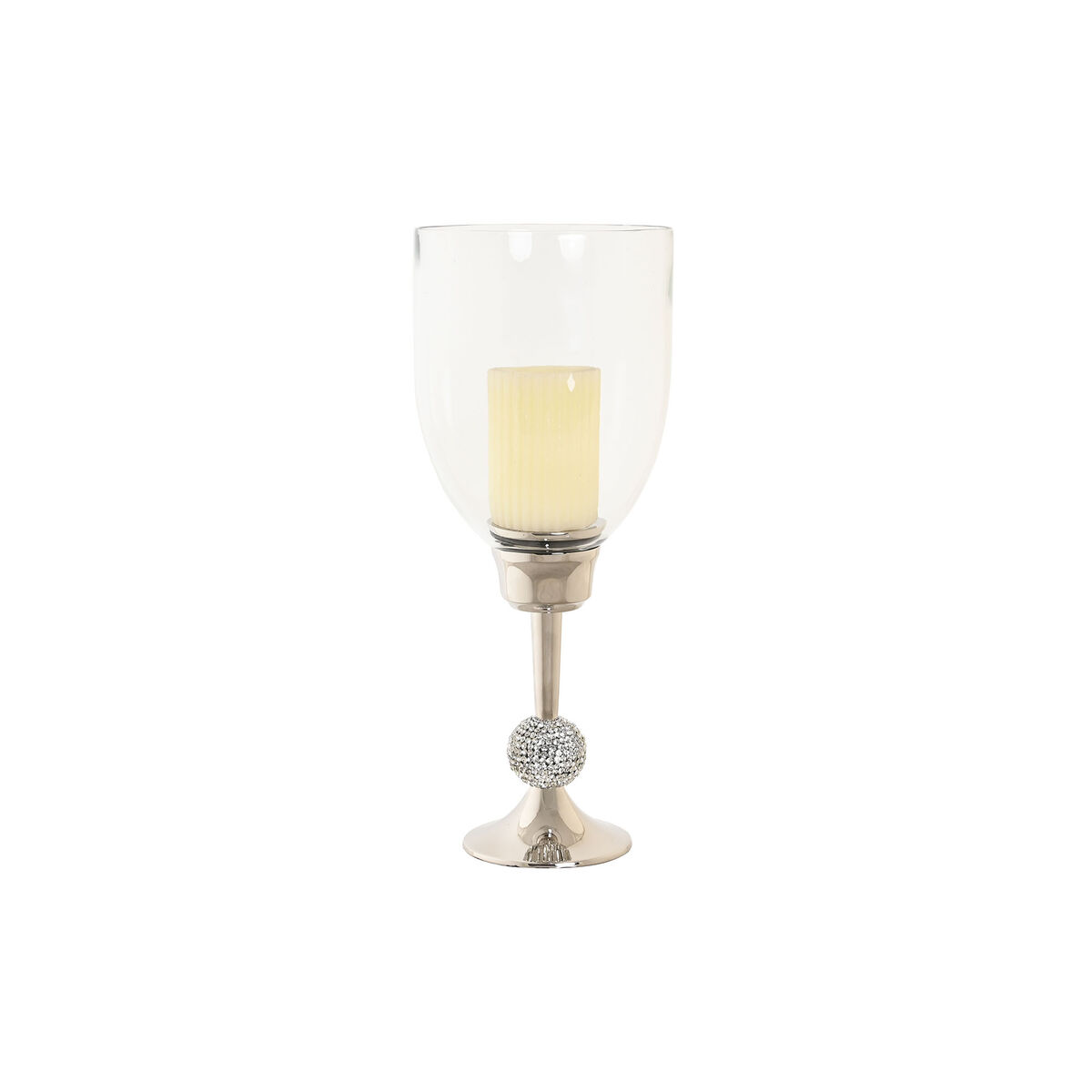 Ljusstakar DKD Home Decor 16 x 16 x 41 cm Silvrig Aluminium Akryl - 3