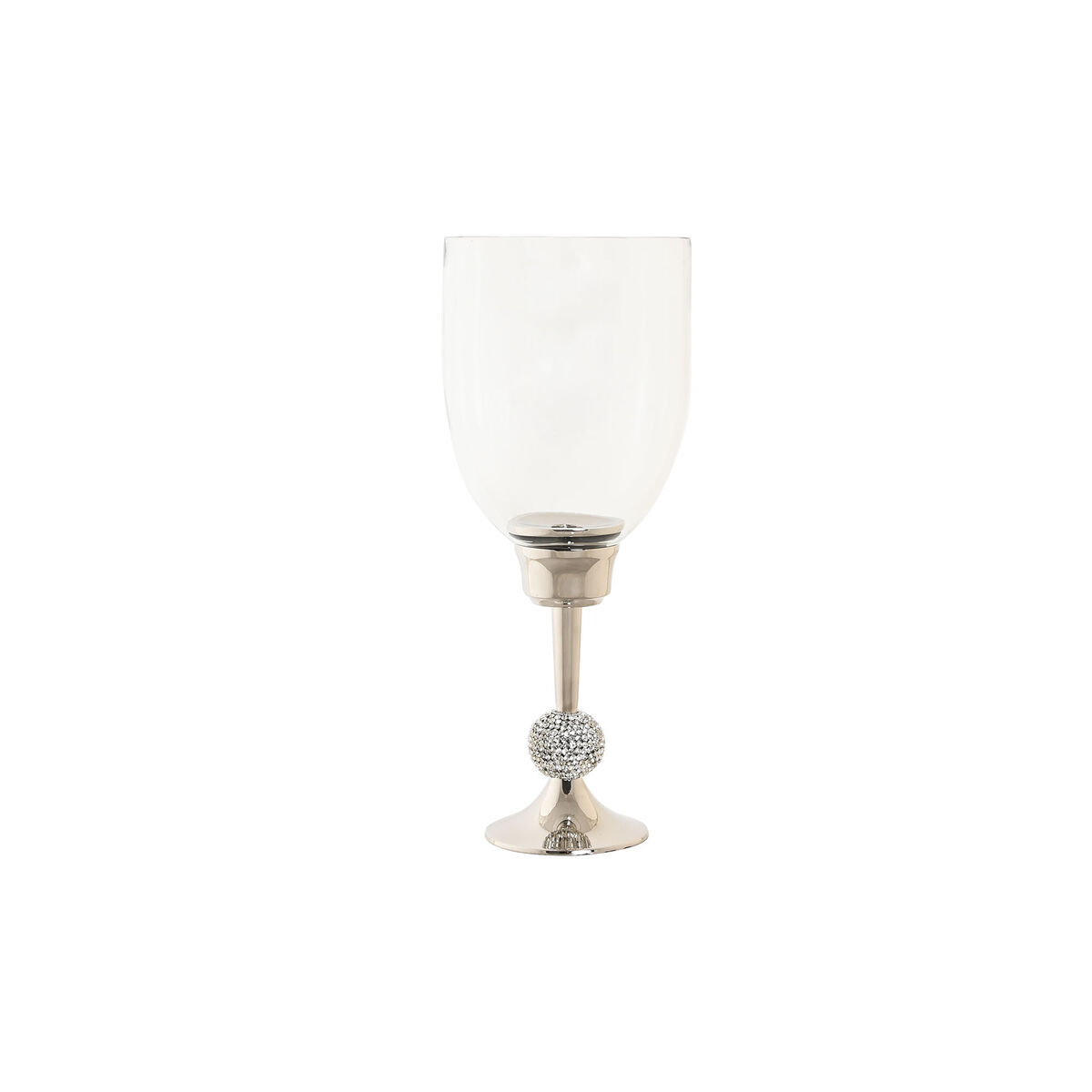 Ljusstakar DKD Home Decor 16 x 16 x 41 cm Silvrig Aluminium Akryl - 2