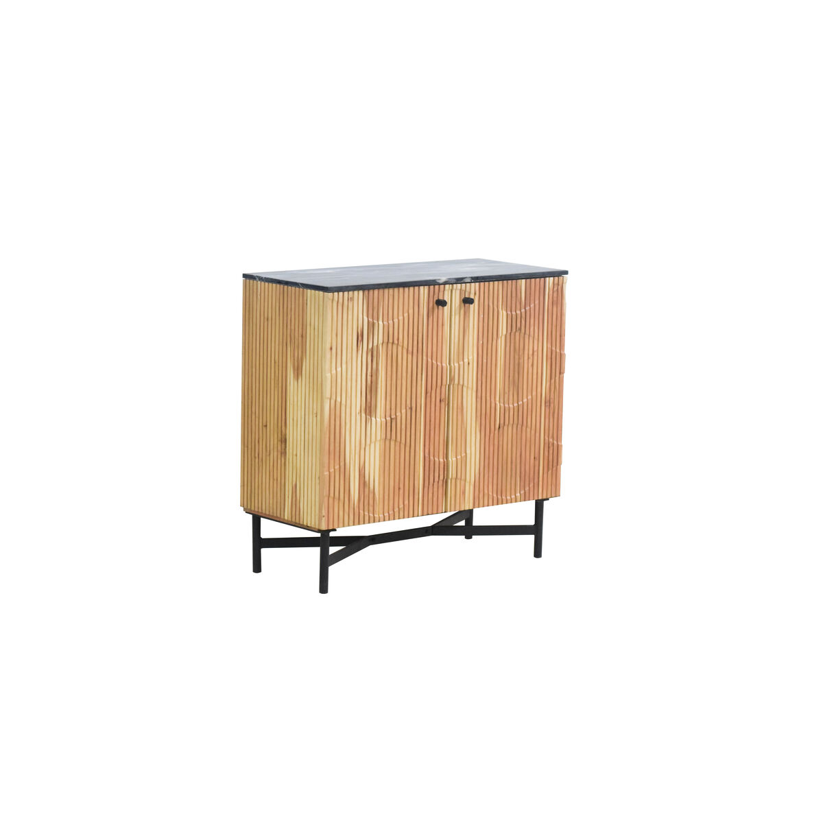 Skänk Home ESPRIT Svart Naturell Marmor Akaciaträ 88 x 40 x 85 cm