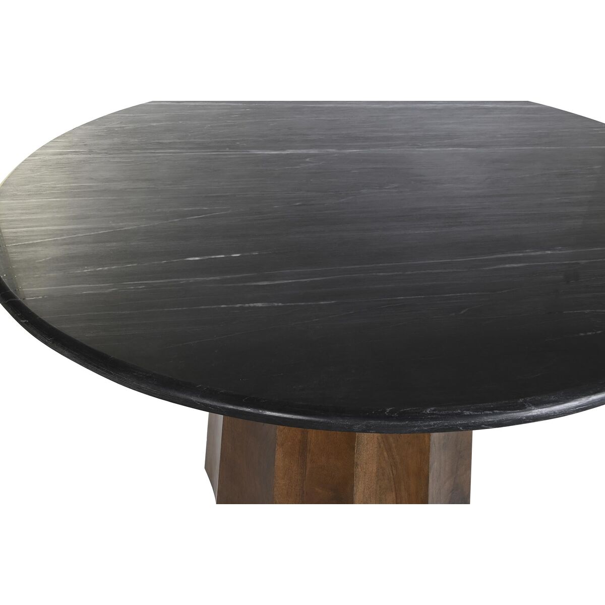 Matsalsbord DKD Home Decor Svart Brun Marmor Mangoträ 120 x 120 x 76 cm - 5