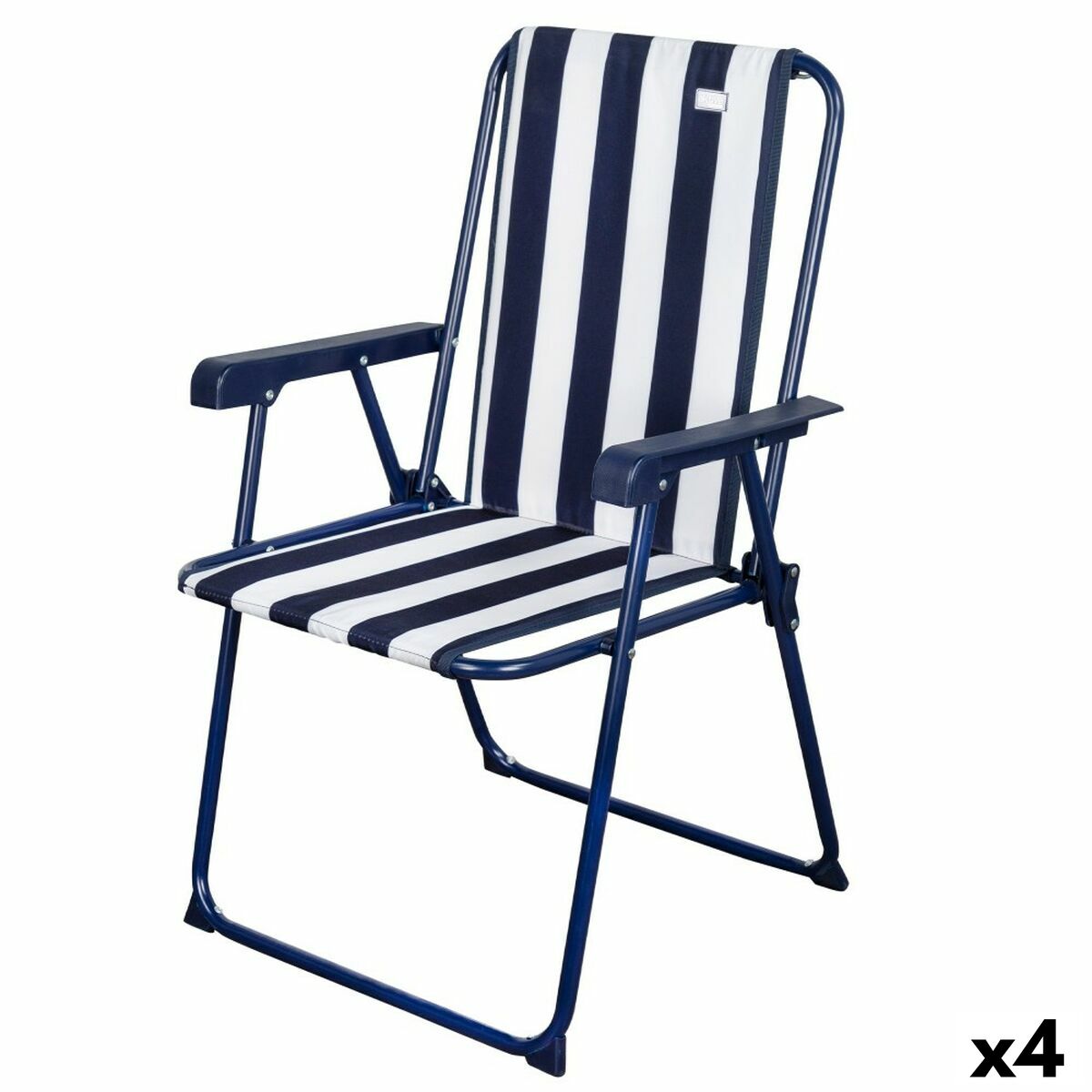 Hopfällbar Stol Aktive Randig Vit Marinblå 43 x 85 x 47 cm (4 antal) - 6