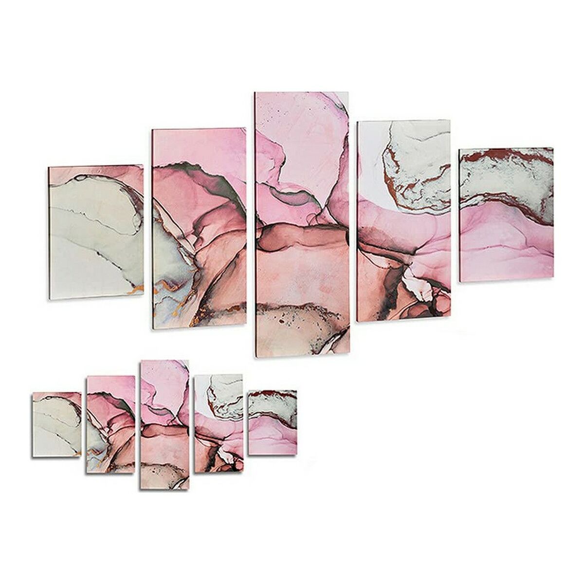 Kanvas Gift Decor Kanvas 30 x 8 x 80 cm Rosa (5 Delar) (5 antal) - 2