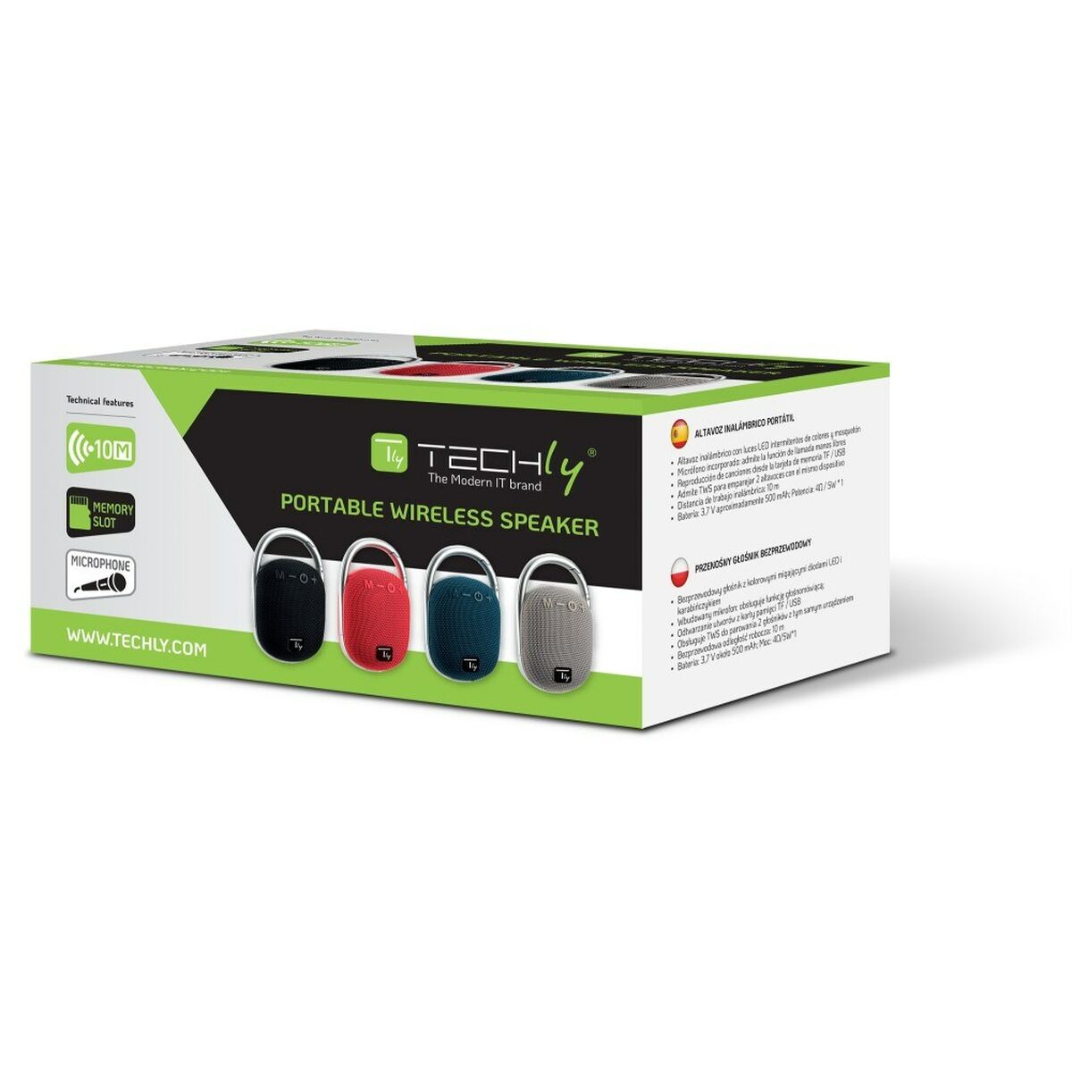 Bärbar Bluetooth Högtalare Techly ICASBL321BL Blå - 2