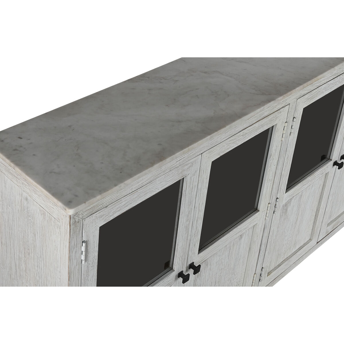 Skänk Home ESPRIT Vit Glas Mangoträ 175 x 45,2 x 105 cm - 7