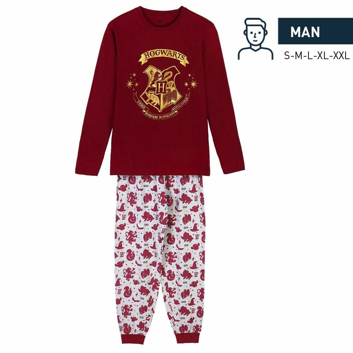 Pyjamas Harry Potter Röd (Vuxna) Män - 9