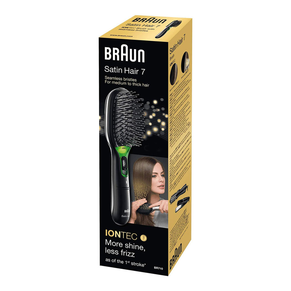 Utslätningsborste Braun Satin Hair 7 br710e Svart Jonisk - 8