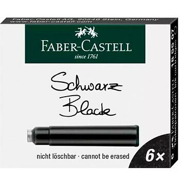 Bläckpåfyllning för penna Faber-Castell Svart 6 Delar (10 antal)