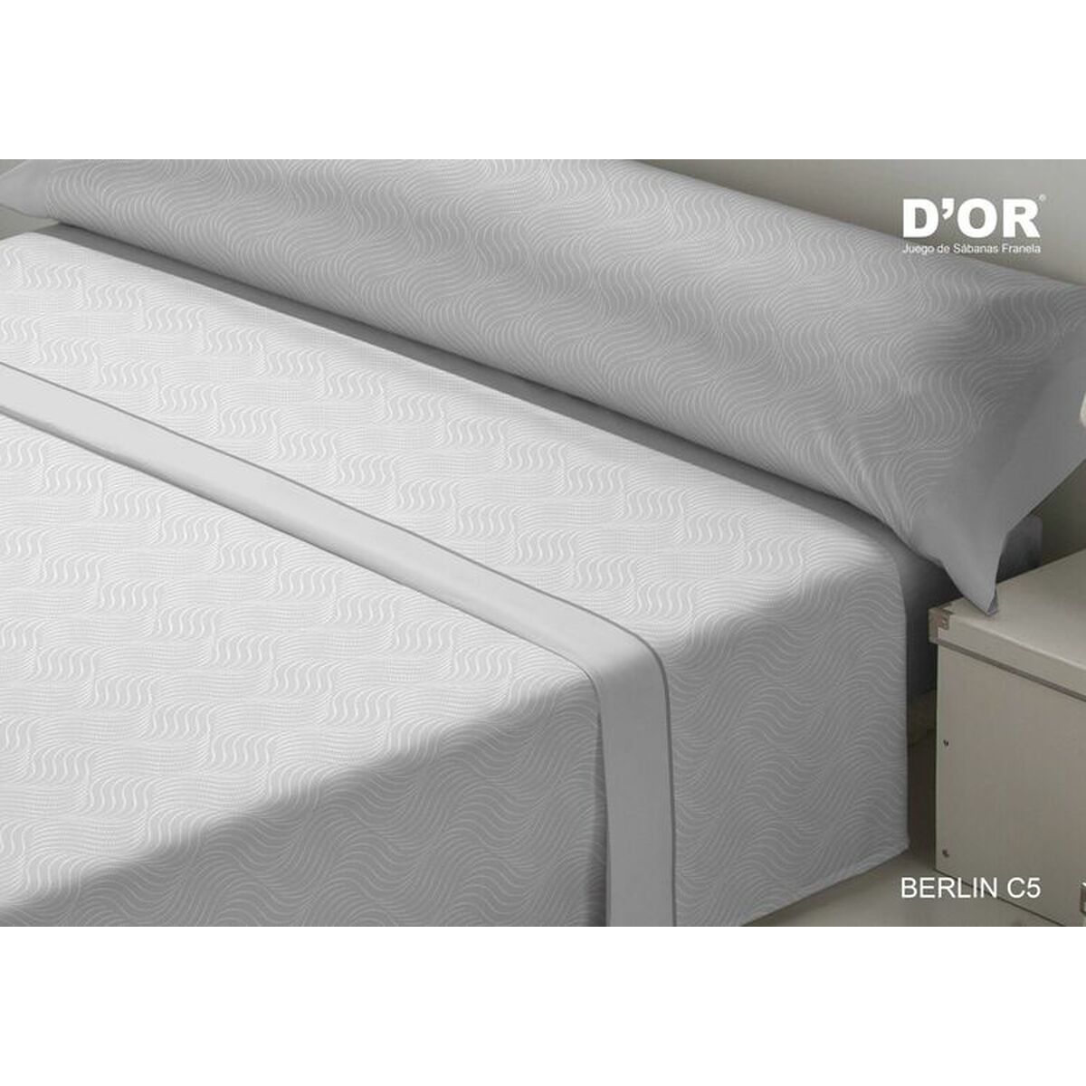 Bäddset D'Or BERLIN Grå Säng 90 Franela