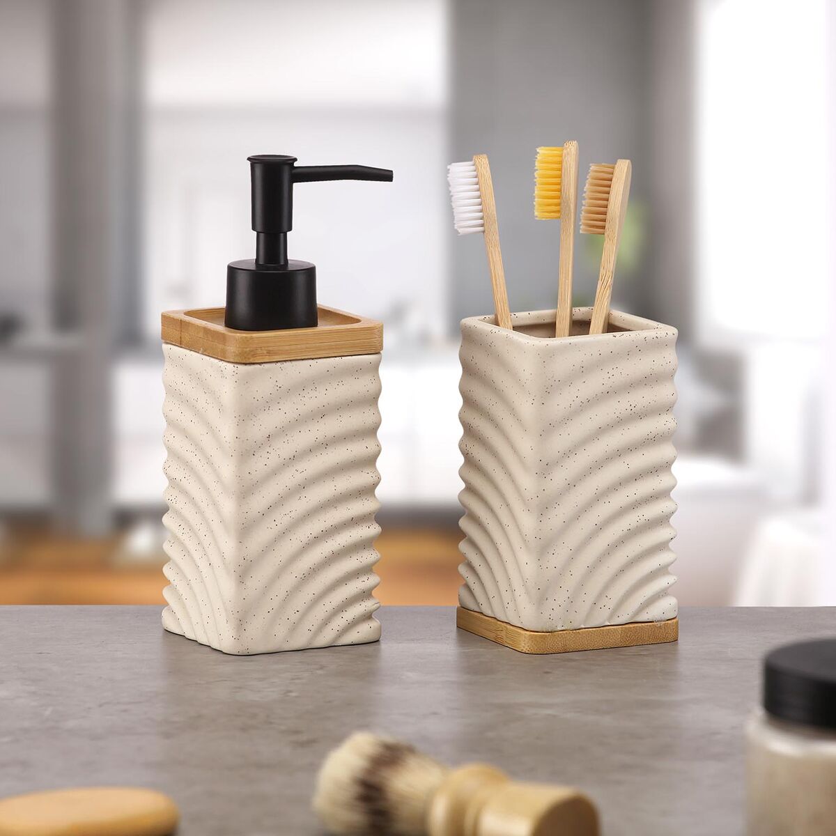 Tandborsthållare Versa Beige Keramik - 2