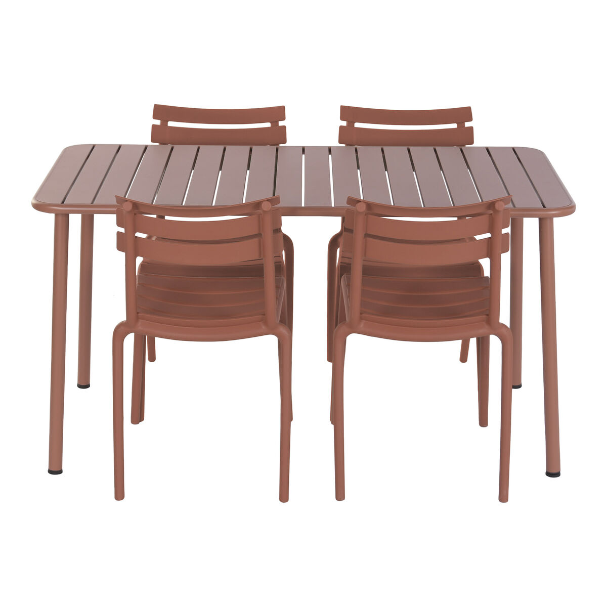 Bordsgrupp med 4 stolar Home ESPRIT Terrakota n 140 x 70 x 75 cm