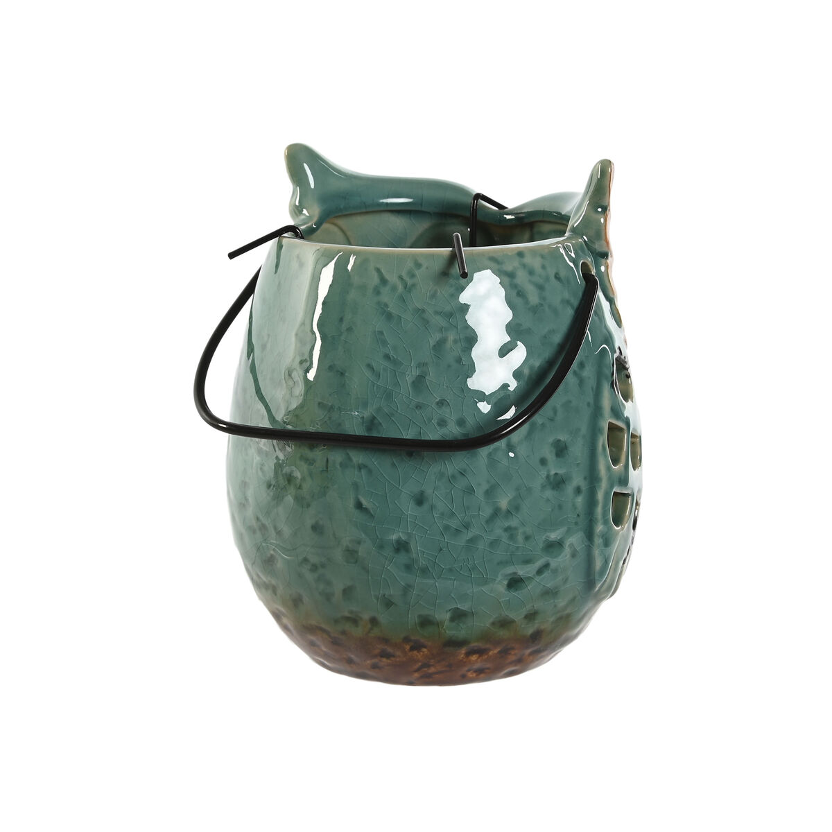 Lykta Home ESPRIT Gul Jade Metall Porslin Uggla 12 x 12 x 15 cm (2 antal) - 3