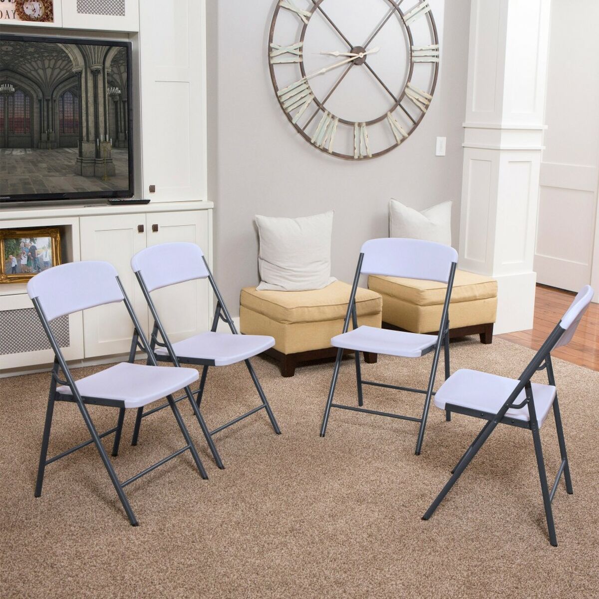 Hopfällbar Stol Lifetime Vit 47 x 84,5 x 48 cm (6 antal) - 4