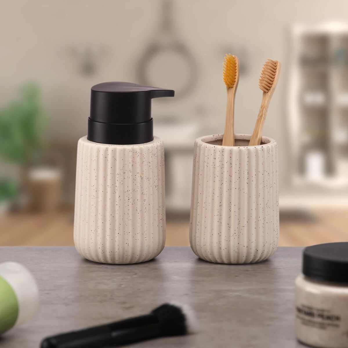 Tandborsthållare Versa Beige Keramik - 2