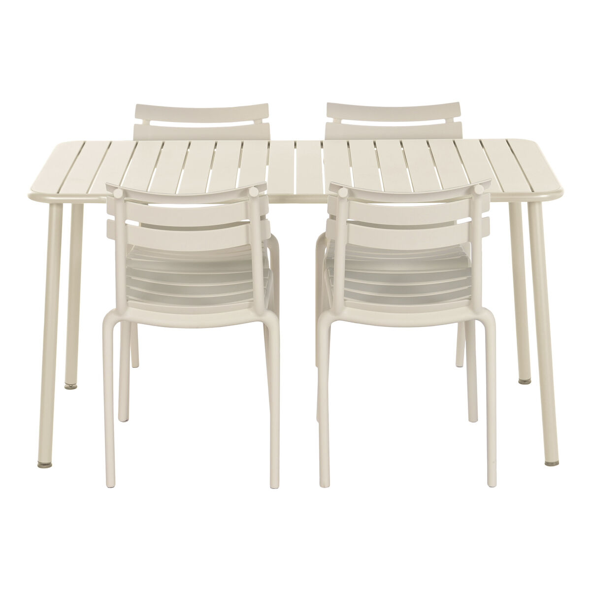 Bordsgrupp med 4 stolar Home ESPRIT Kräm 140 x 70 x 75 cm