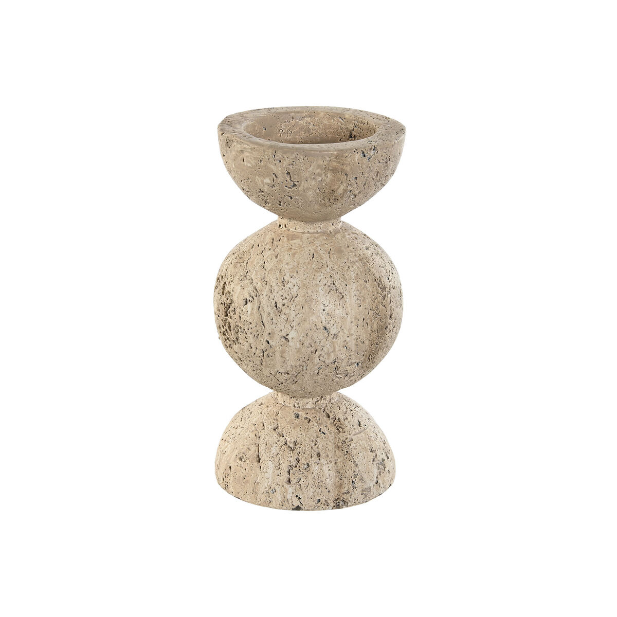 Ljusstakar Home ESPRIT Beige Magnesium 12 x 12 x 24 cm