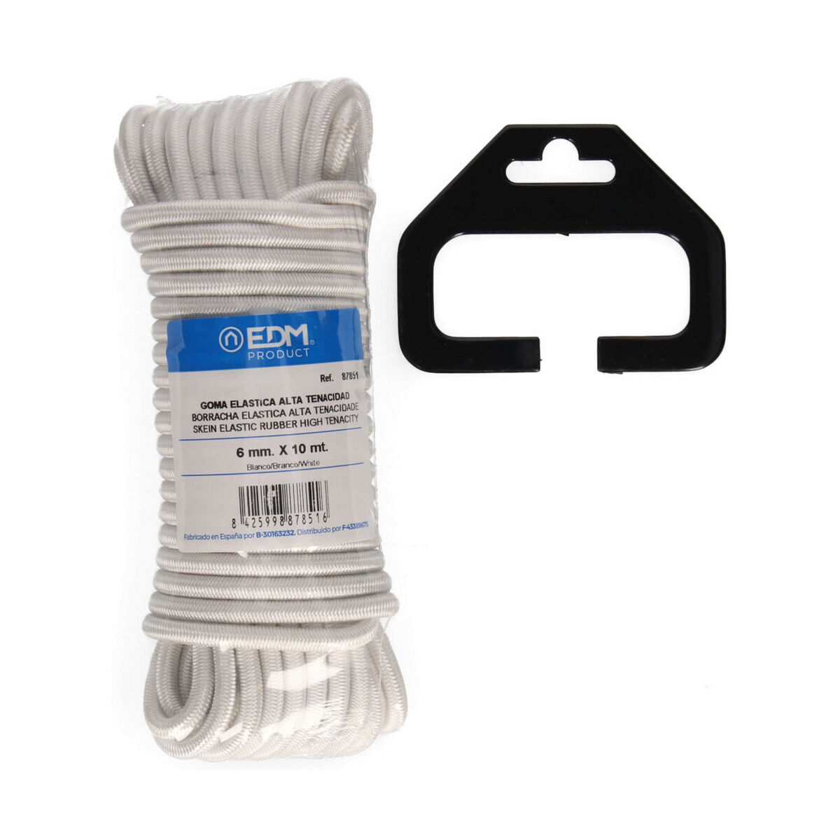 Elastisk sladd EDM 87851 Vit 10 m - 3