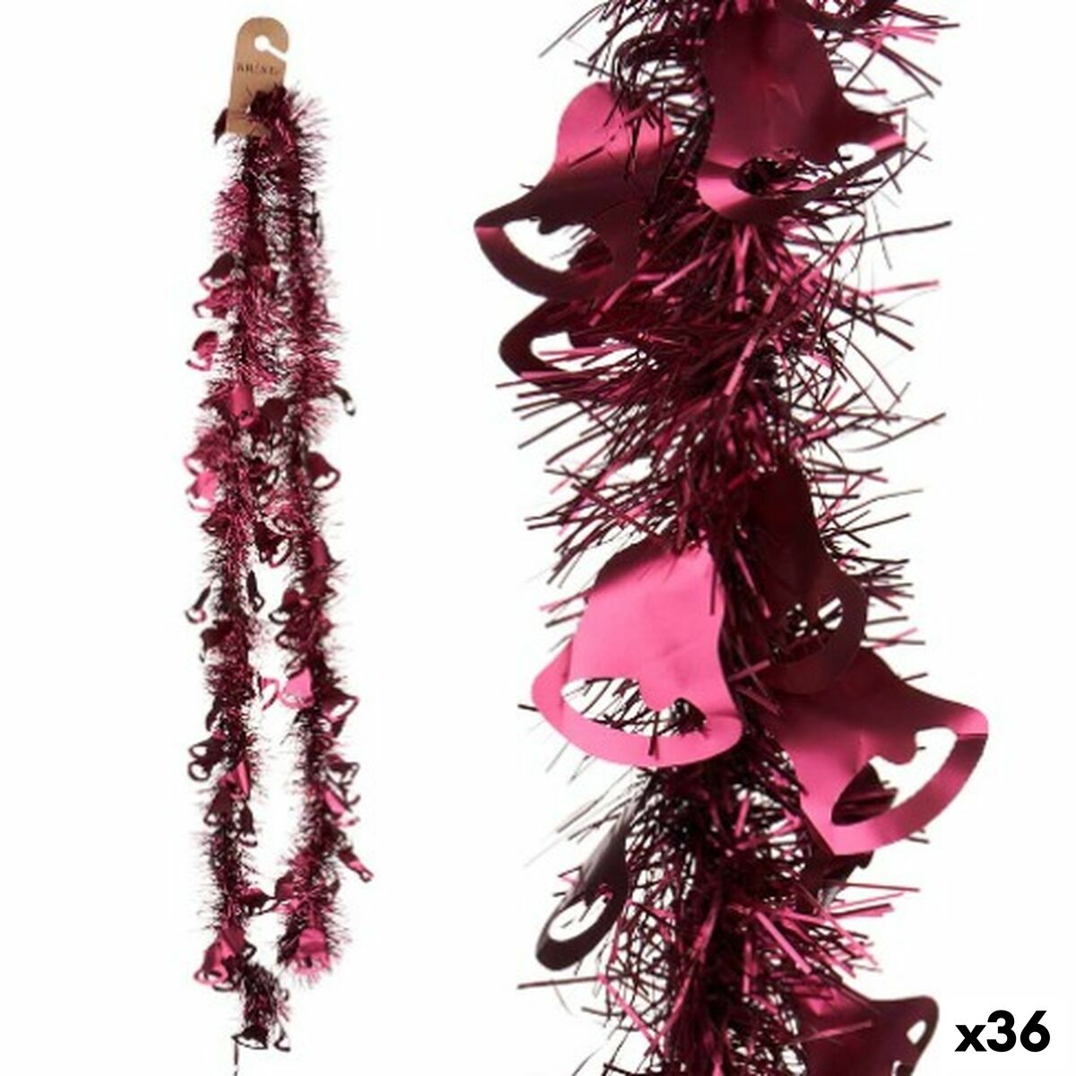 Julkrans Krist+ Fuchsia Plast Köksfläktar 12 x 12 x 200 cm Glitter (36 antal)