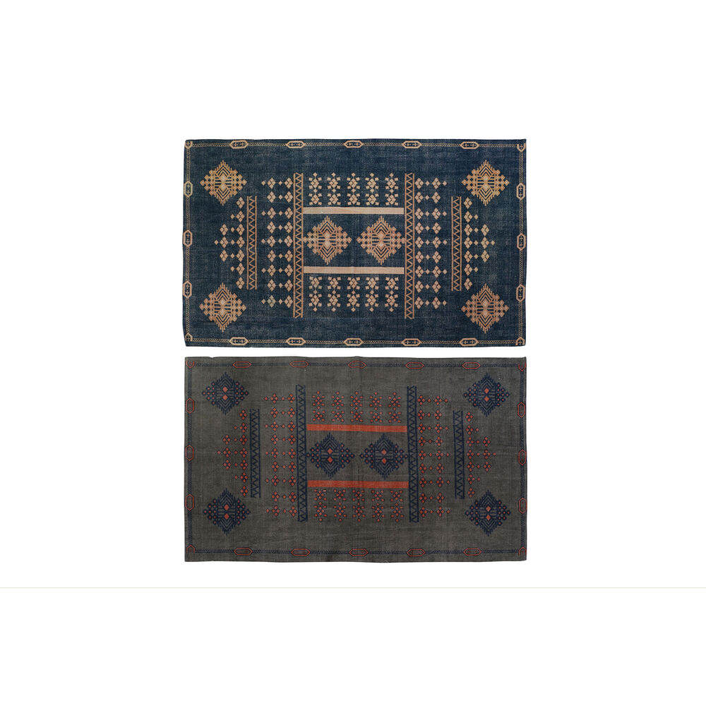 Matta DKD Home Decor 120 x 180 x 0,4 cm Blå Orange Polyester Arab (2 antal)