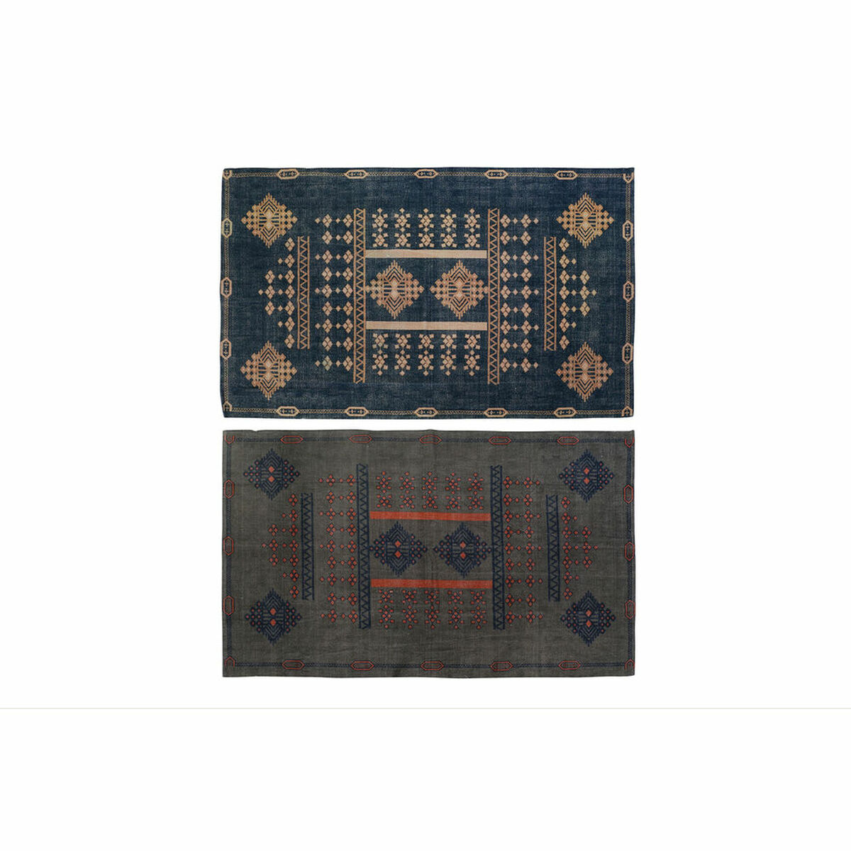 Matta DKD Home Decor 120 x 180 x 0,4 cm Blå Orange Polyester Arab (2 antal) - 9