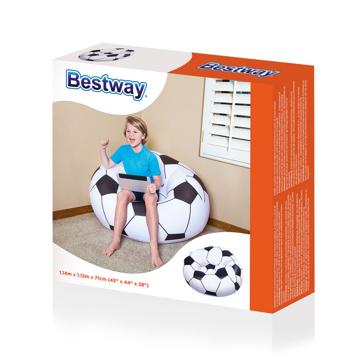 Bestway Jordens Jättestol Fotboll 114x112x66 cm +6 år Inomhus och Trädgård 75010 - 5