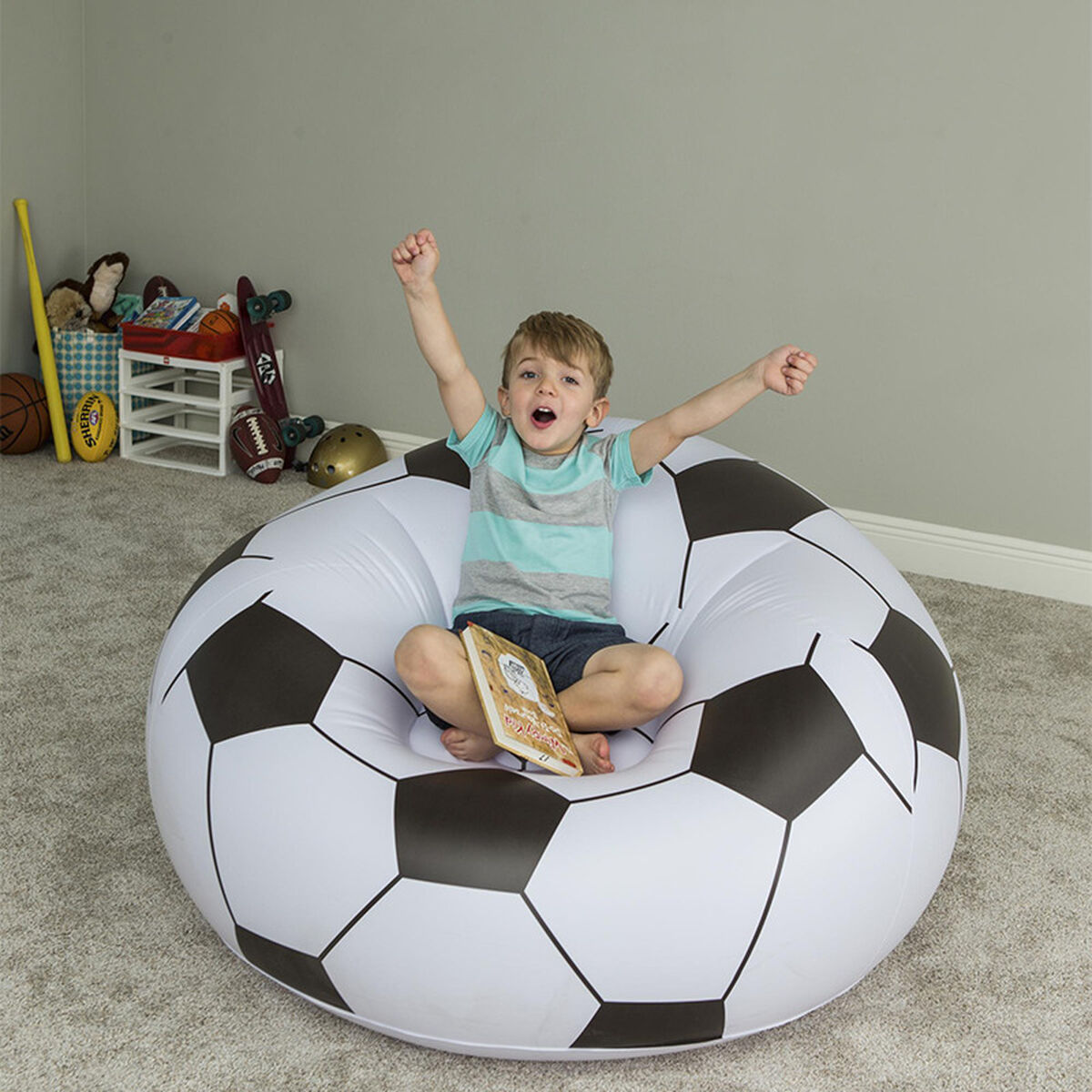 Bestway Jordens Jättestol Fotboll 114x112x66 cm +6 år Inomhus och Trädgård 75010 - 11