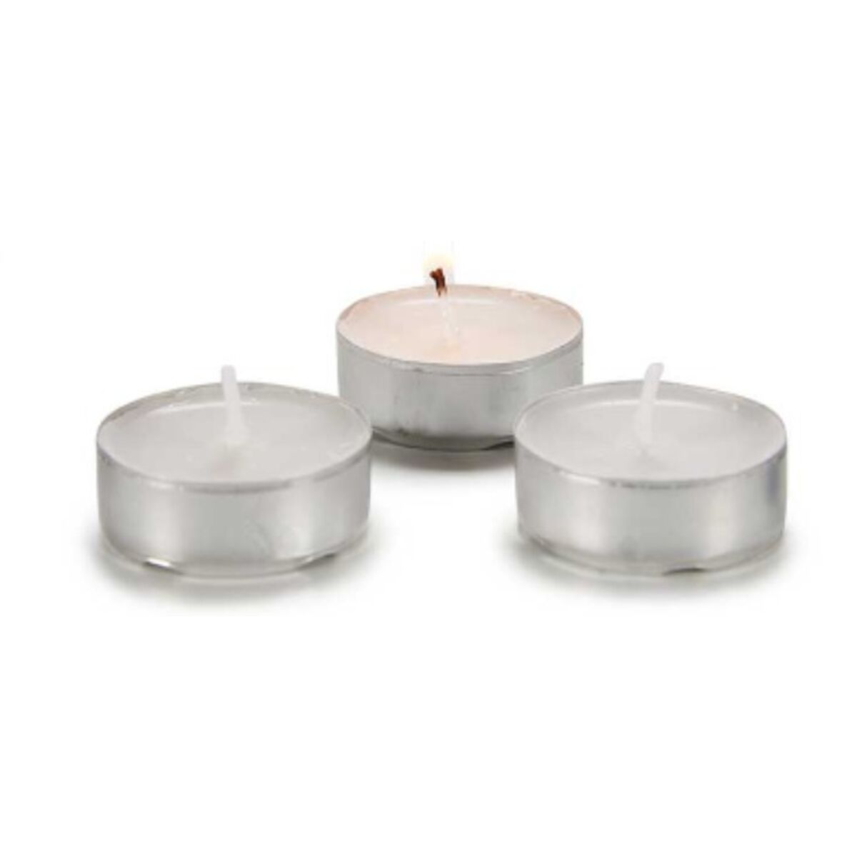 Set med levande ljus Acorde Vit Silvrig Liten (24 antal) - 3