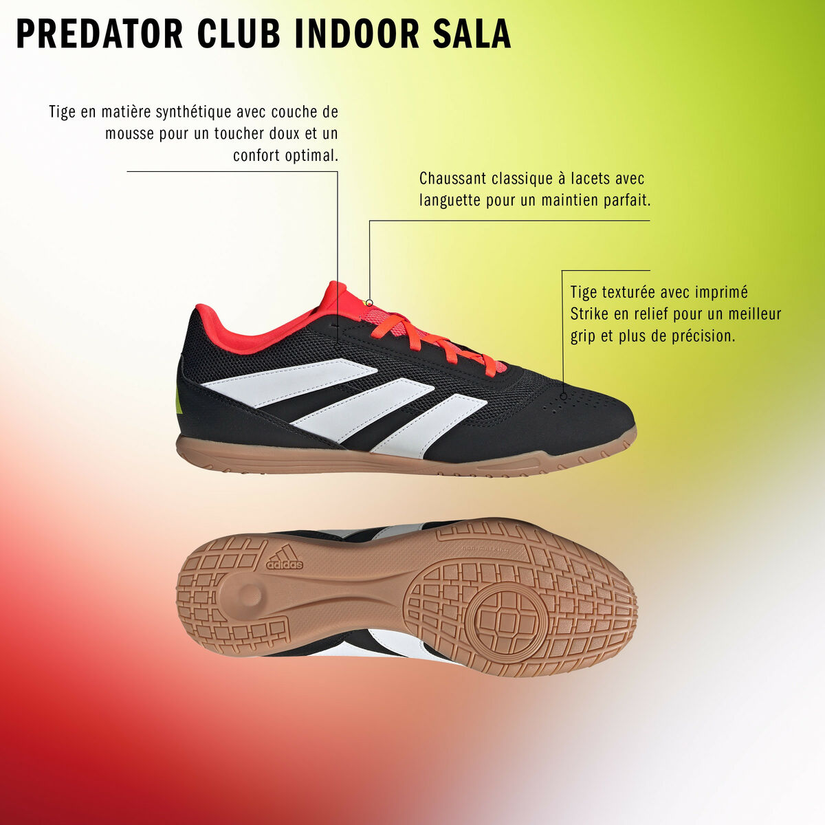 Fotbollsskor för inomhusbruk för vuxna Adidas Sala Predator Club In Svart - 2