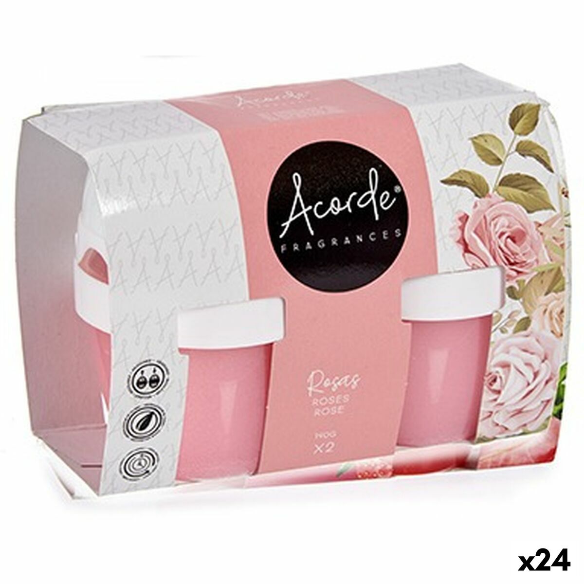 Set med luftfräschare Acorde Rosor Gel (24 antal) - 3