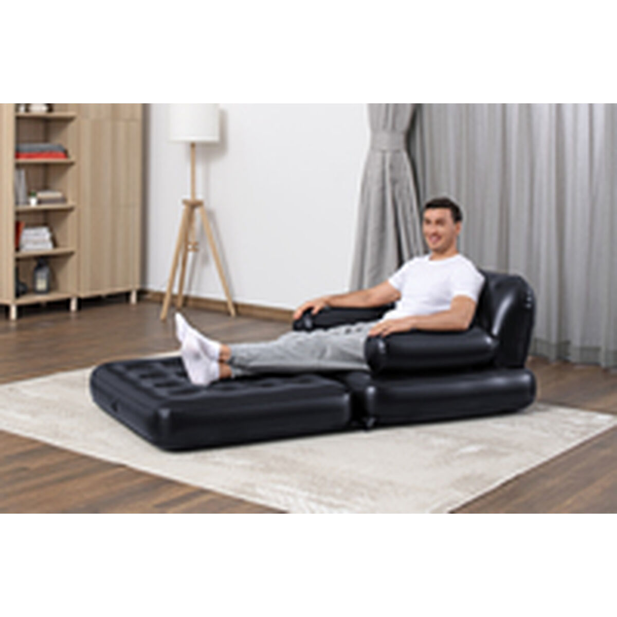 Bestway Uppblåsbar Stol 4 Positioner Svart 191x38x25 cm Inuti 75114 - 4