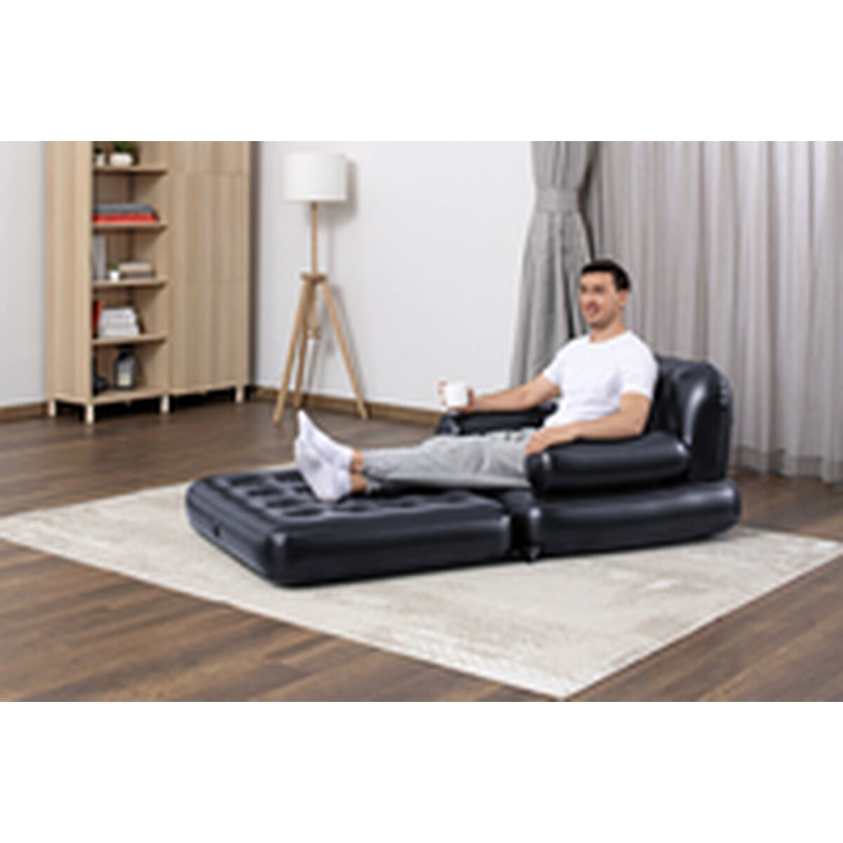 Bestway Uppblåsbar Stol 4 Positioner Svart 191x38x25 cm Inuti 75114 - 8