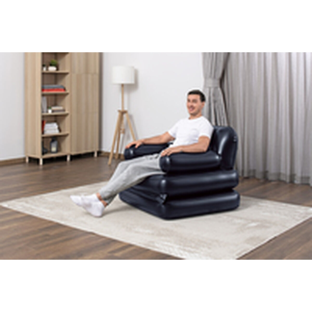 Bestway Uppblåsbar Stol 4 Positioner Svart 191x38x25 cm Inuti 75114 - 2