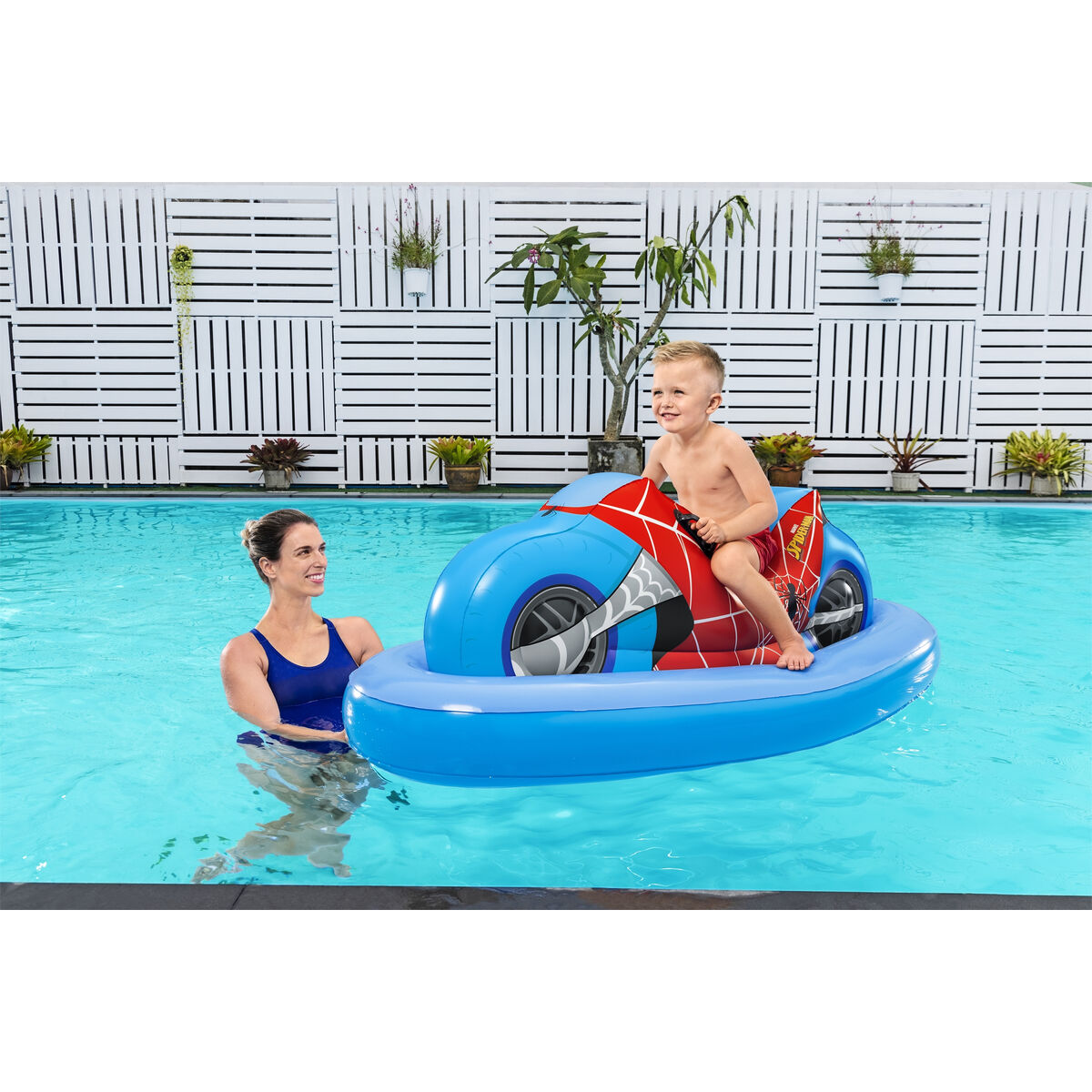 Bestway Uppblåsbar Motorcykel Spiderman 170x84 cm +3 År Strand och Pool 98794 - 4