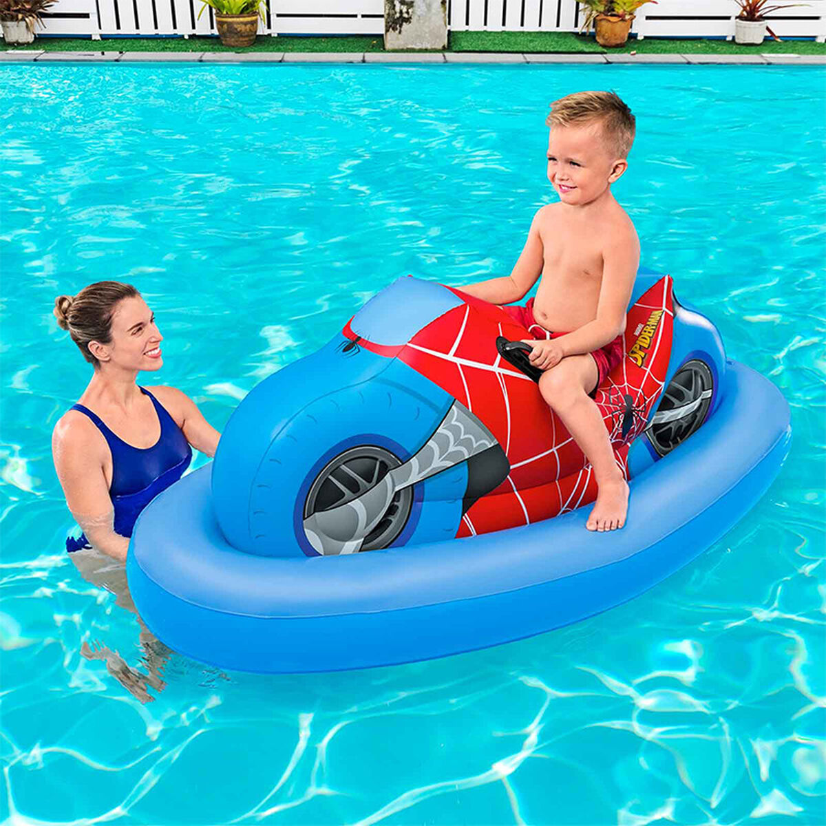 Bestway Uppblåsbar Motorcykel Spiderman 170x84 cm +3 År Strand och Pool 98794 - 10