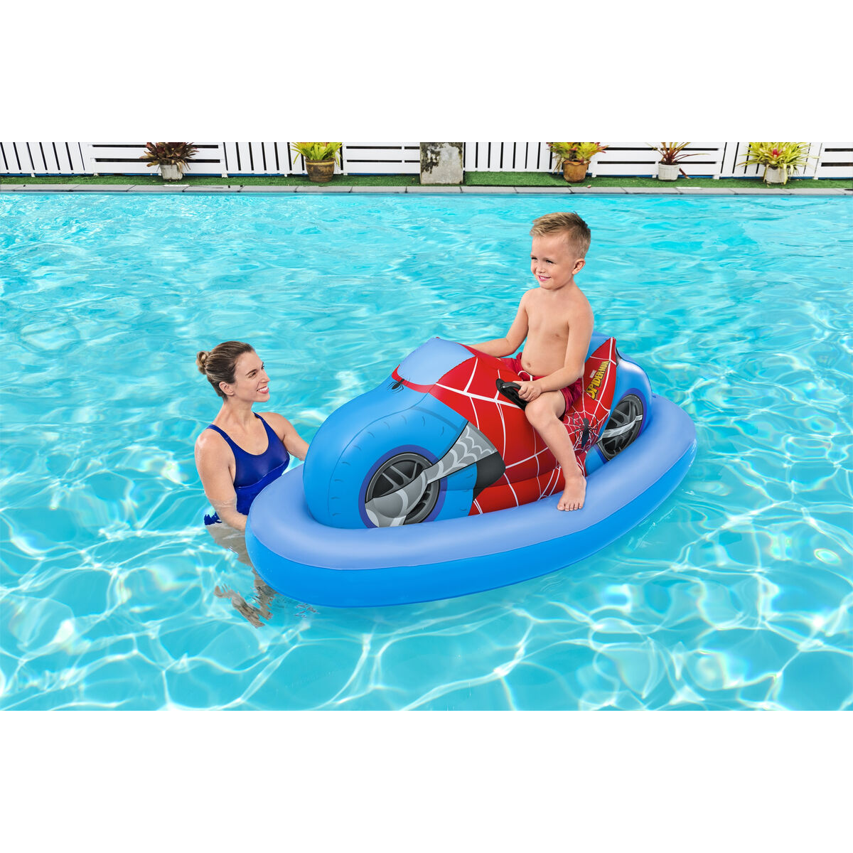 Bestway Uppblåsbar Motorcykel Spiderman 170x84 cm +3 År Strand och Pool 98794 - 3